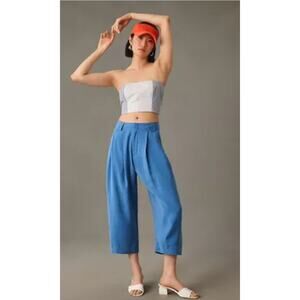 Scotch & Soda Wide-Leg Cropped Trousers Blue Sz 14 – EUC w/ Flaw
